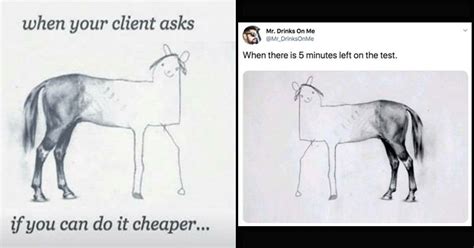 Fourteen 'Unfinished Horse Drawing' Memes For The Half.